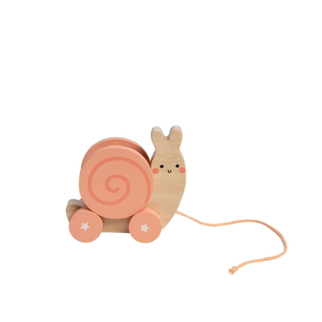 Pearhead Wooden Snail Pull-Along Toy