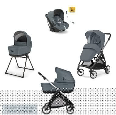 Inglesina - (KA52S) Electa Darwin Recline - Travel System - Union Grey