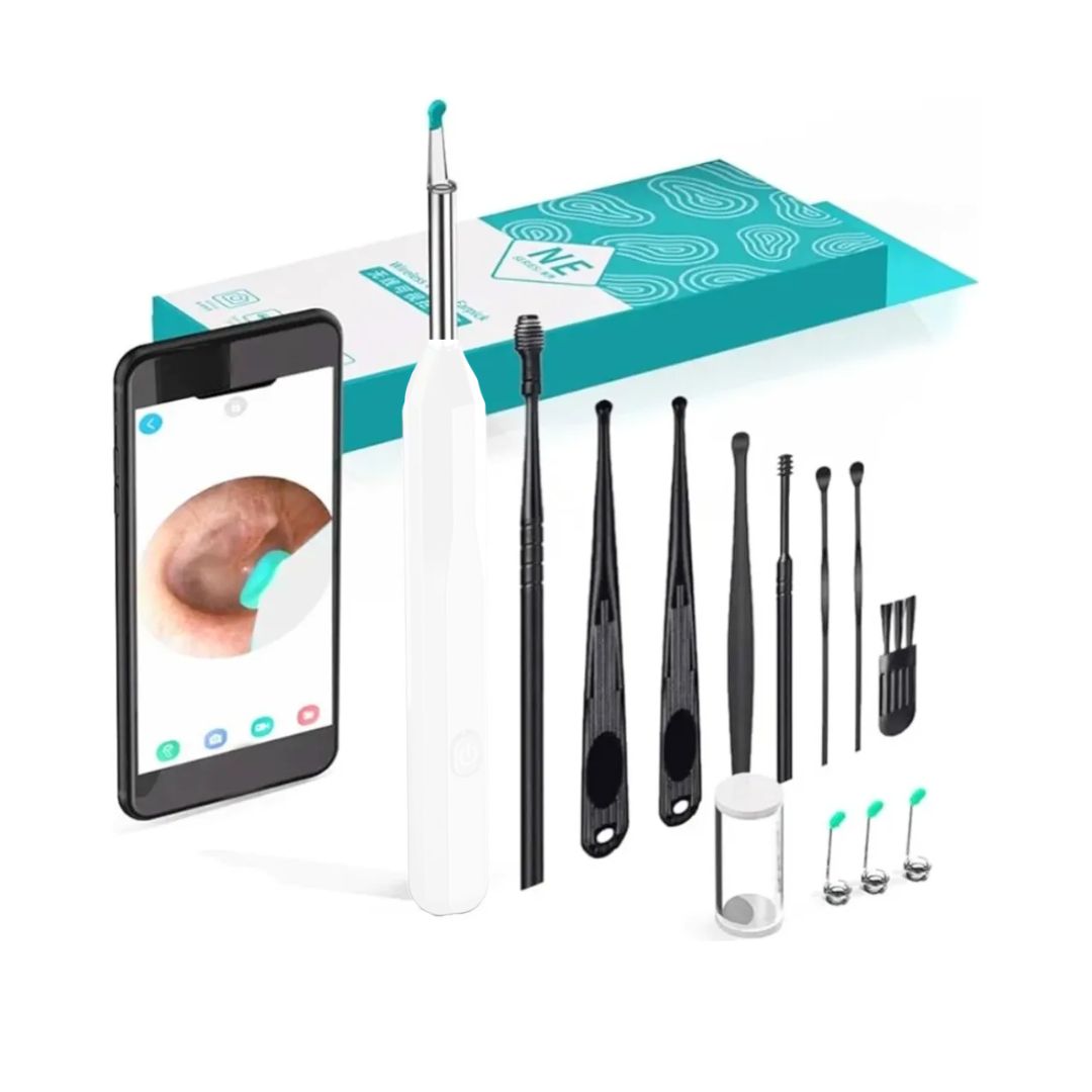 White Ear Wax Removal Tool with Camera – HD Ear Cleaner with 6 LED Lights - Medaid International