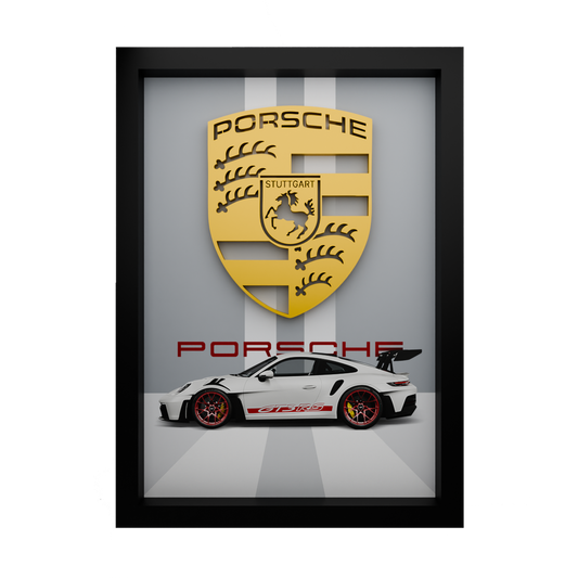 Porsche Frame WIth 3D-printed Logo
