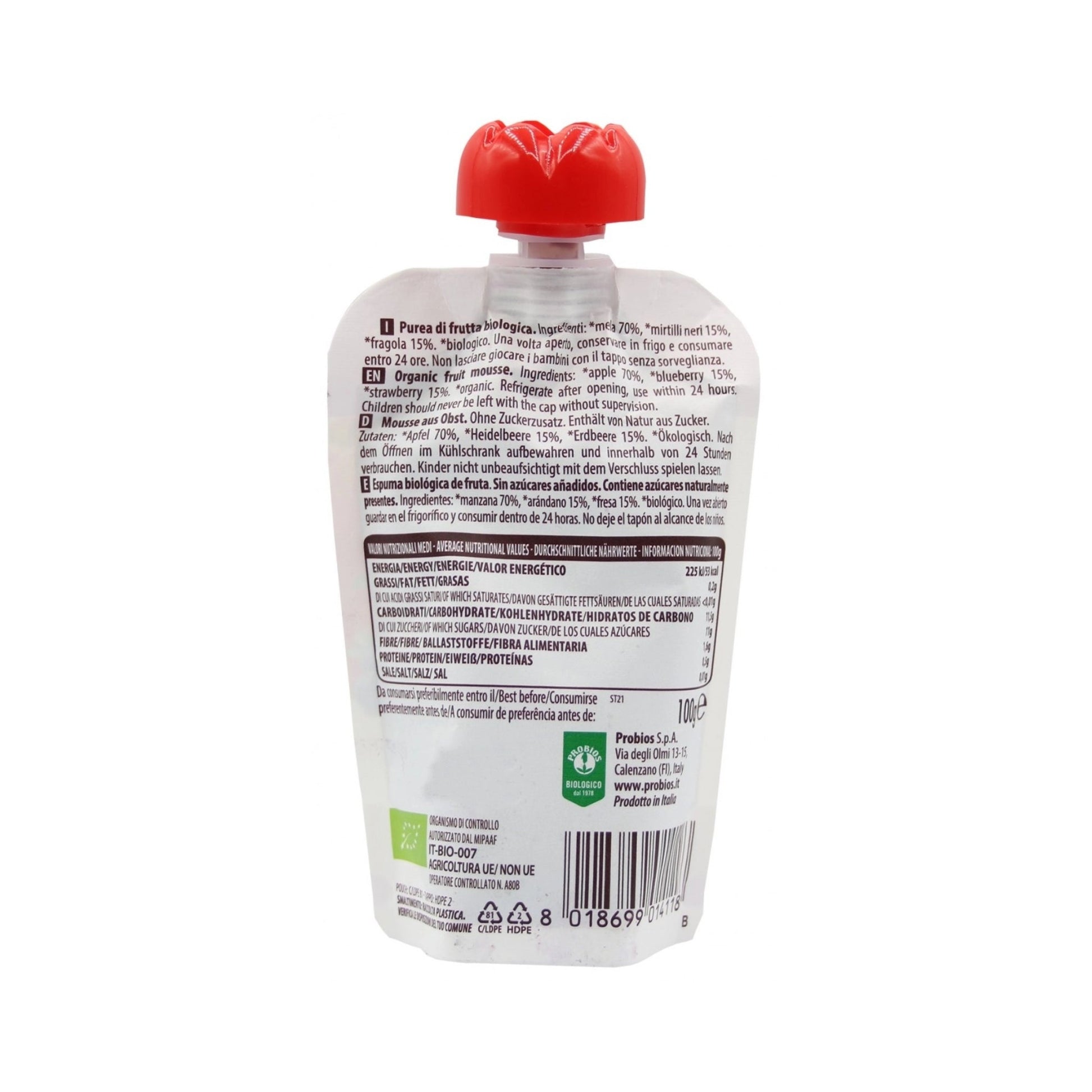 Organic Apple, Blueberry & Strawberry Fruit Puree - Medaid International