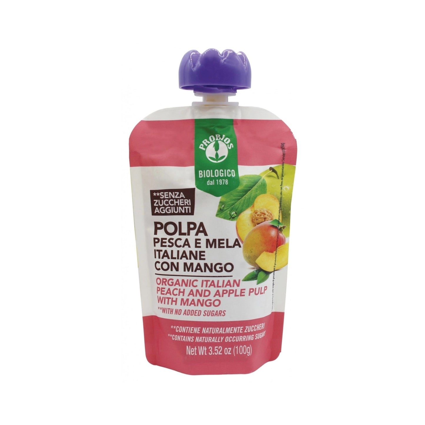Organic Italian Peach & Apple Fruit Puree With Mango - Medaid International