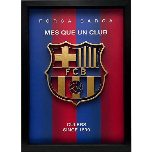 Més Que Un Club Frame WIth 3D-printed Logo