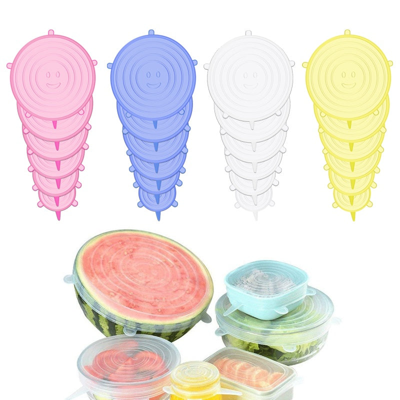 6 PCS Silicone Stretch Covers For Food