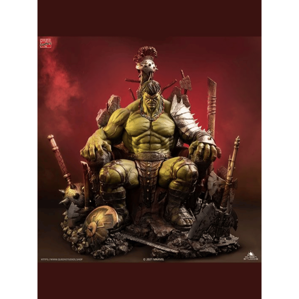 Marvel  Comics Green Scar Hulk on Throne 1/4 Statue (Premium Edition) By Queen Studios - Medaid International
