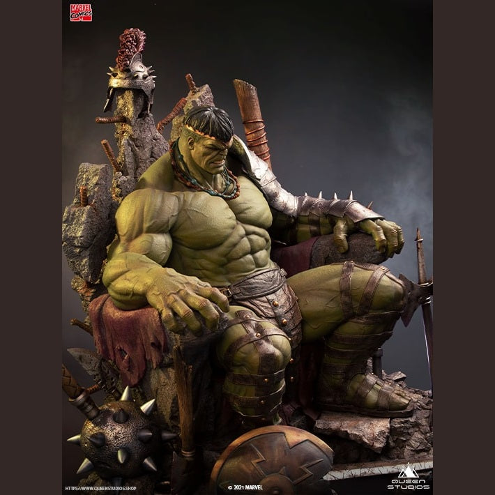 Marvel  Comics Green Scar Hulk on Throne 1/4 Statue (Premium Edition) By Queen Studios - Medaid International