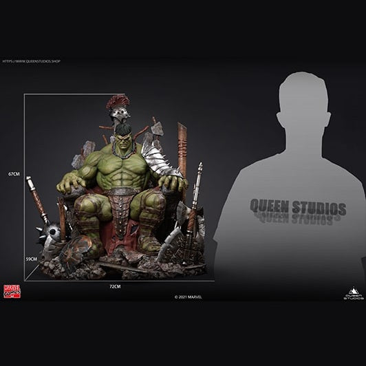 Marvel  Comics Green Scar Hulk on Throne 1/4 Statue (Premium Edition) By Queen Studios - Medaid International