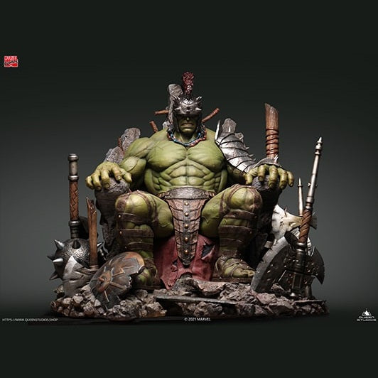 Marvel  Comics Green Scar Hulk on Throne 1/4 Statue (Premium Edition) By Queen Studios - Medaid International