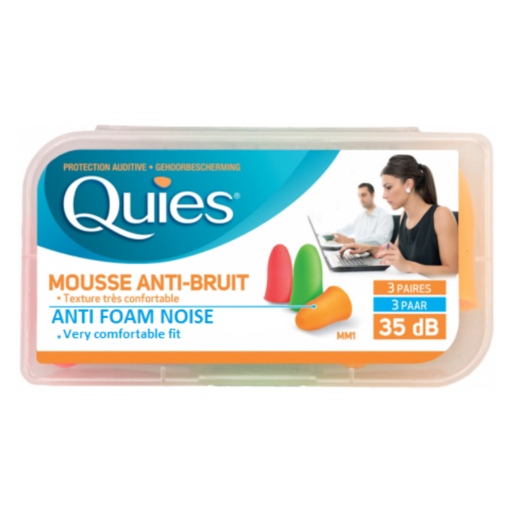 Quies Anti-Noise Foam - 3 Pairs - Medaid International
