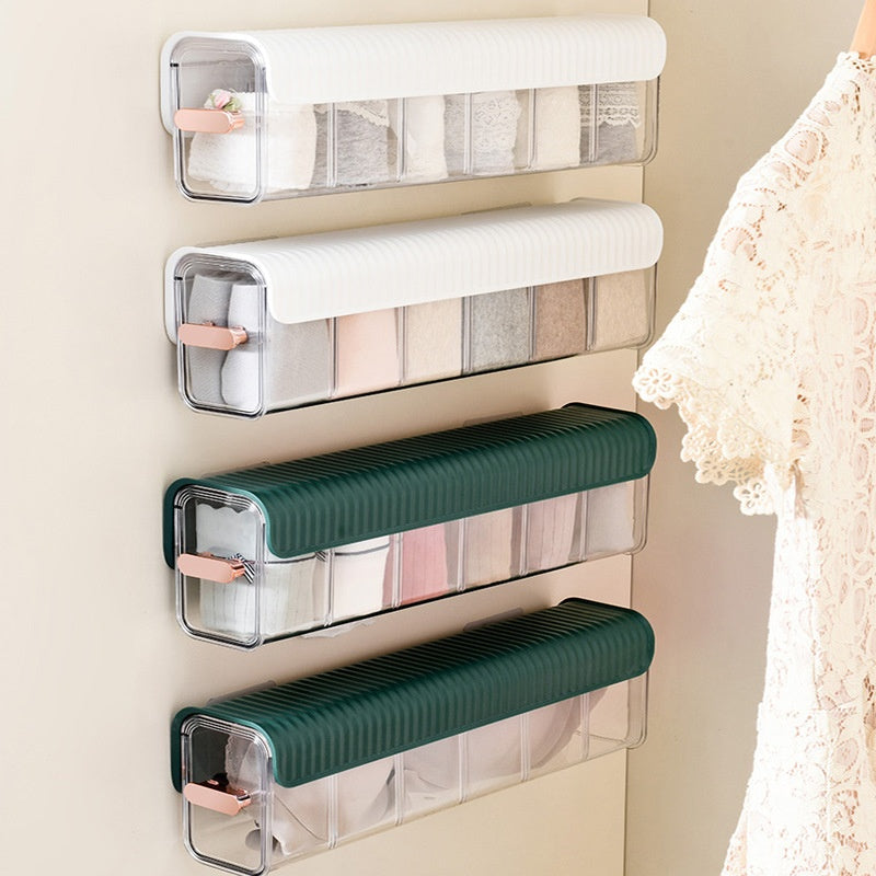6-Grid Wall-mounted Transparent Underwear Storage Box