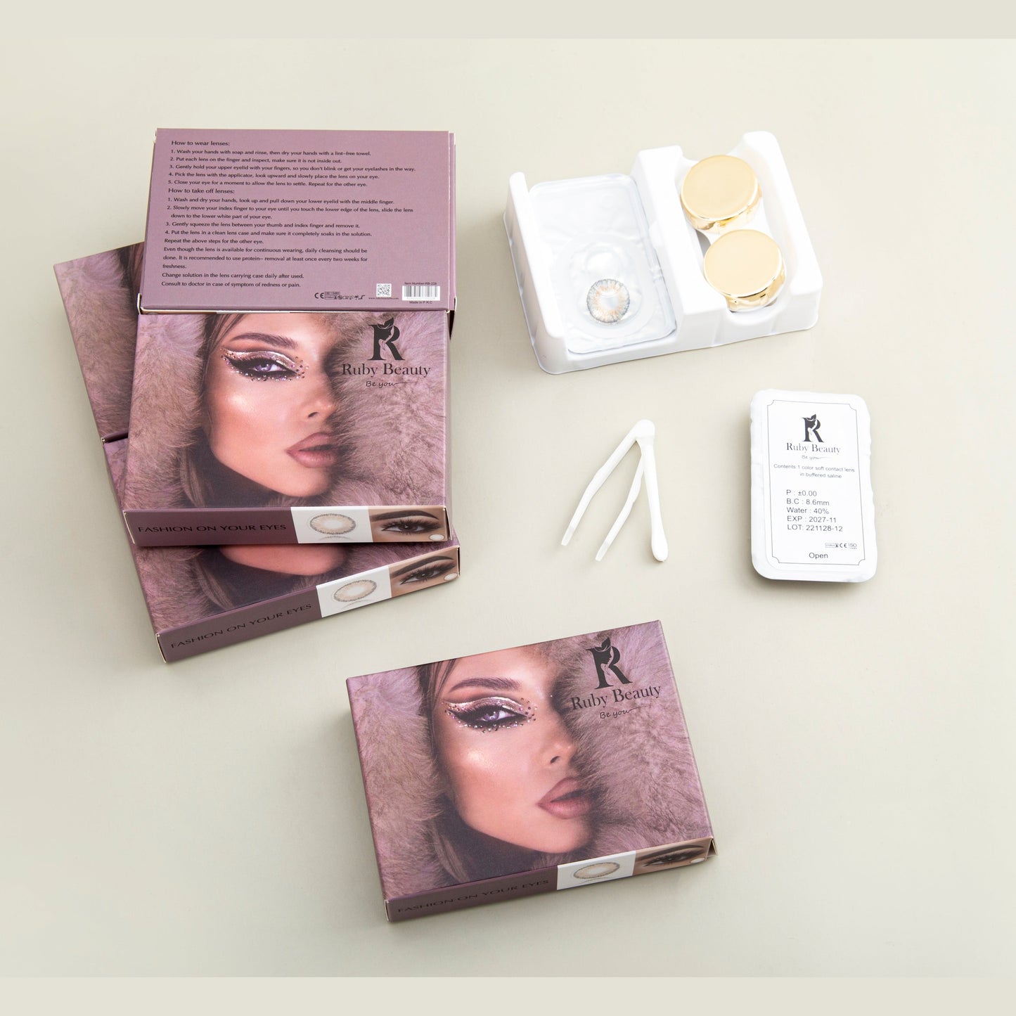Ruby beauty lenses - sandy gray 034