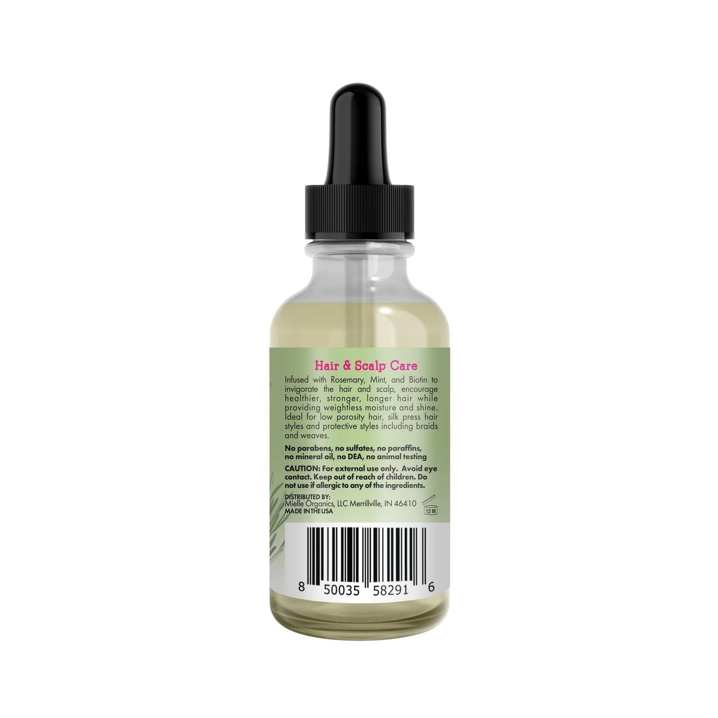 Mielle Organics Rosemary Light Mint Scalp & Hair Strengthening Oil With Biotin & Essential Oils - Medaid International