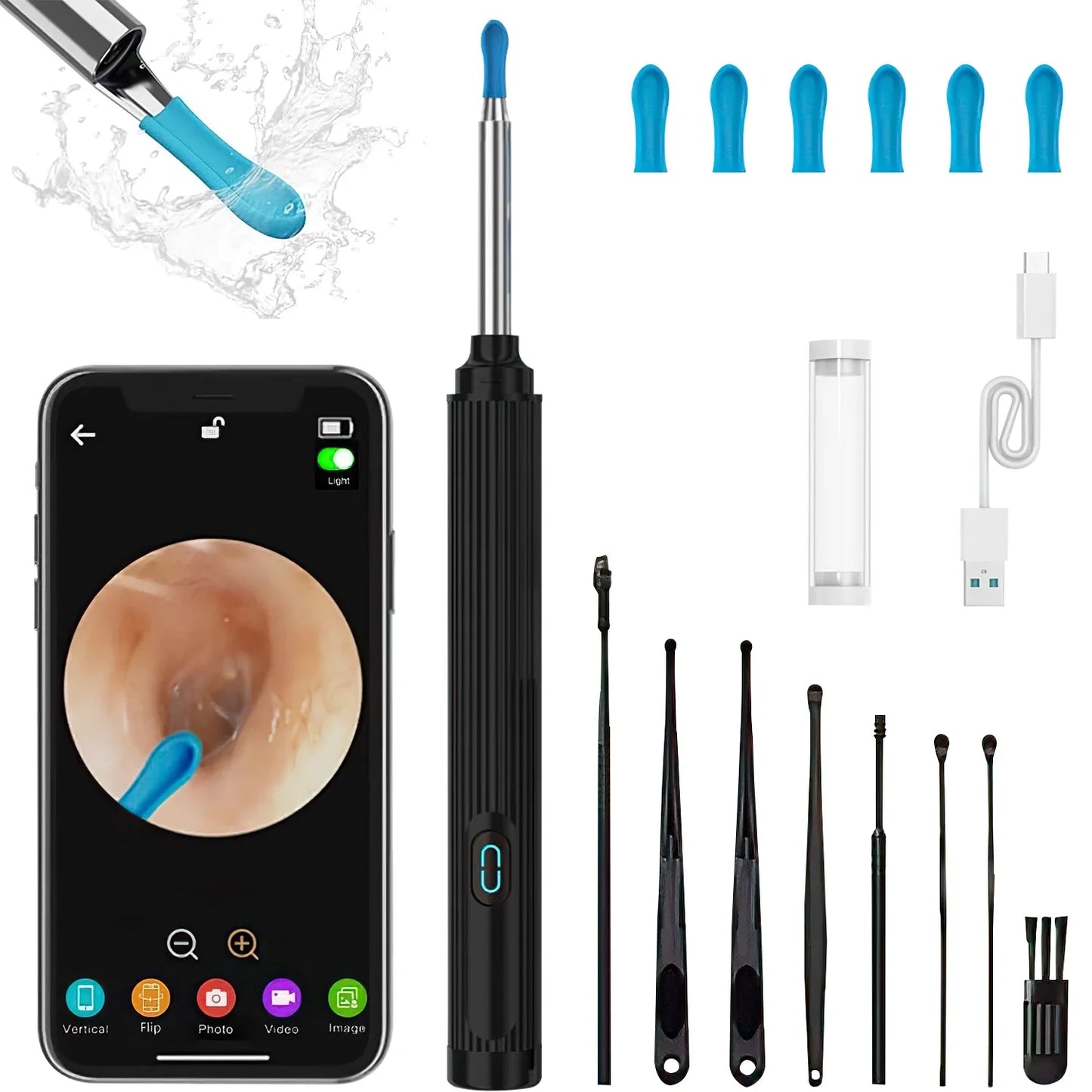 Intelligent Ear Wax Cleaner with 500MP Camera منظف أذن ذكي بكاميرا 500 ميغابكسل