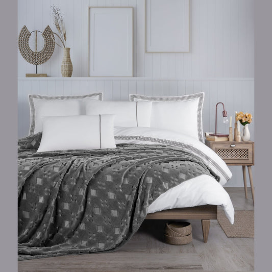 7 pieces Royal Embroidered Set  Grey