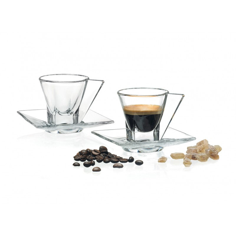 RCR fusion espresso cups(6cups+6 stainless steel saucer)