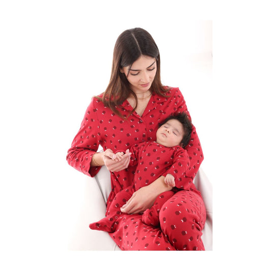 Red Bloom Organic Cotton Matching Set