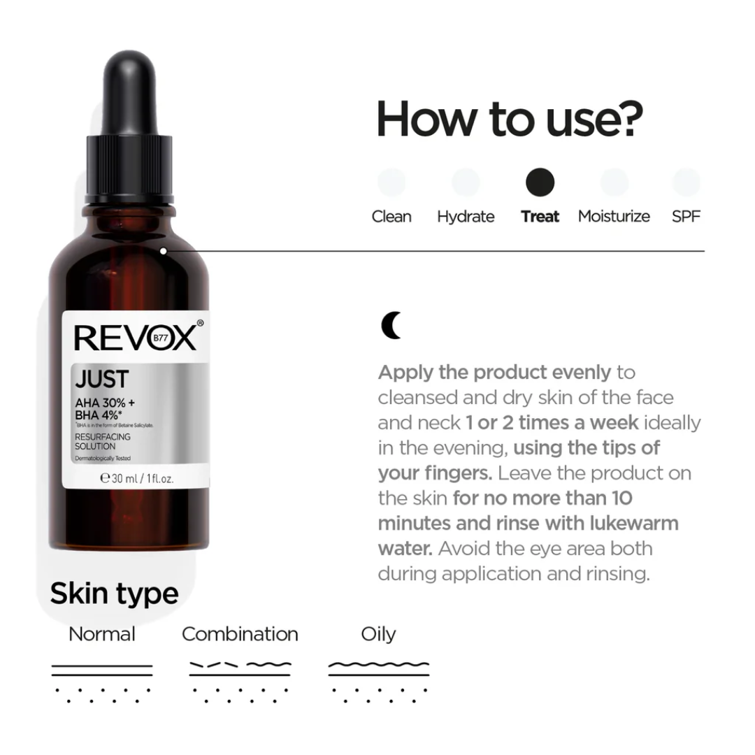Revox B77 Just AHA 30% + BHA 4% Resurfacing Solution