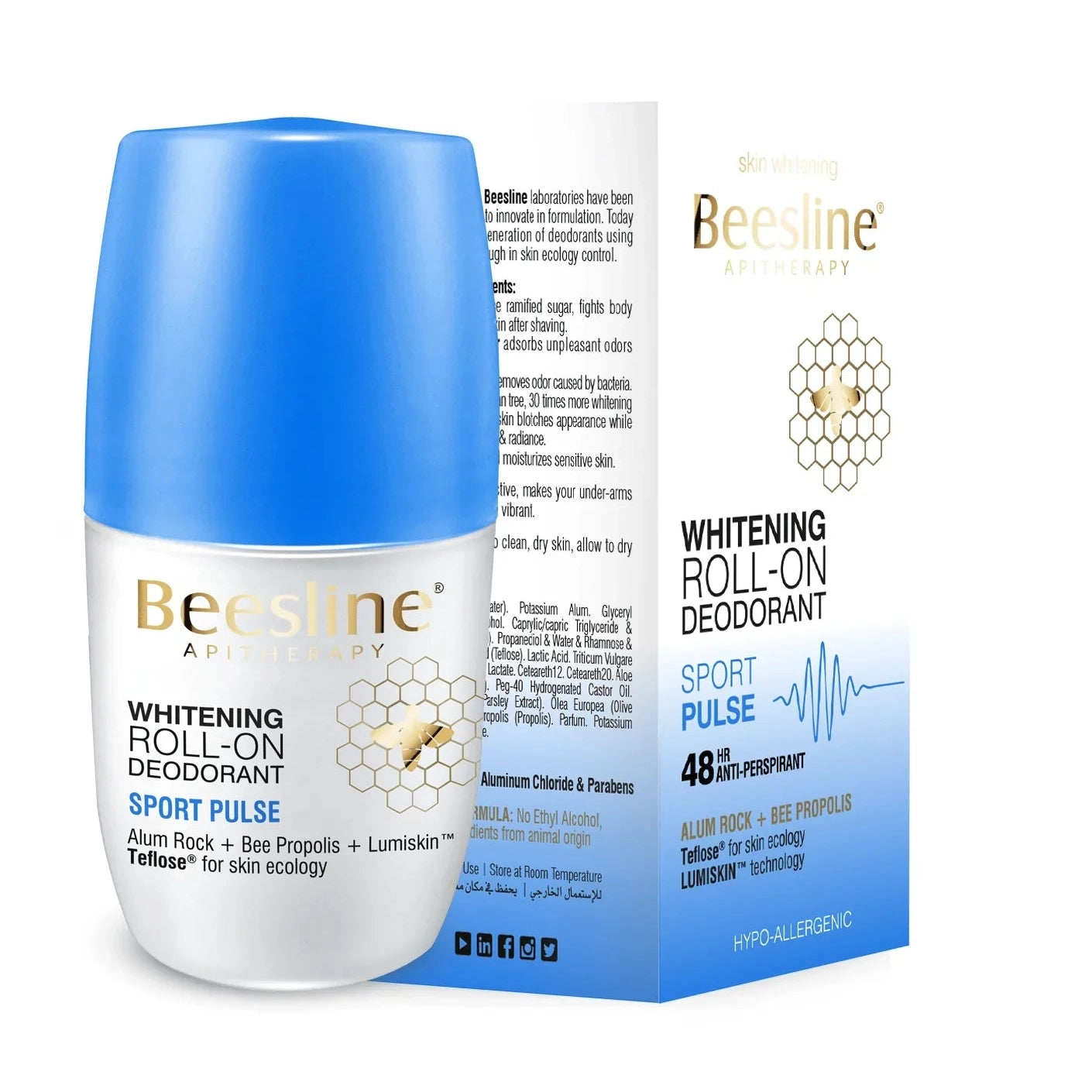 Beesline whitening roll-on deodorant - sport pulse