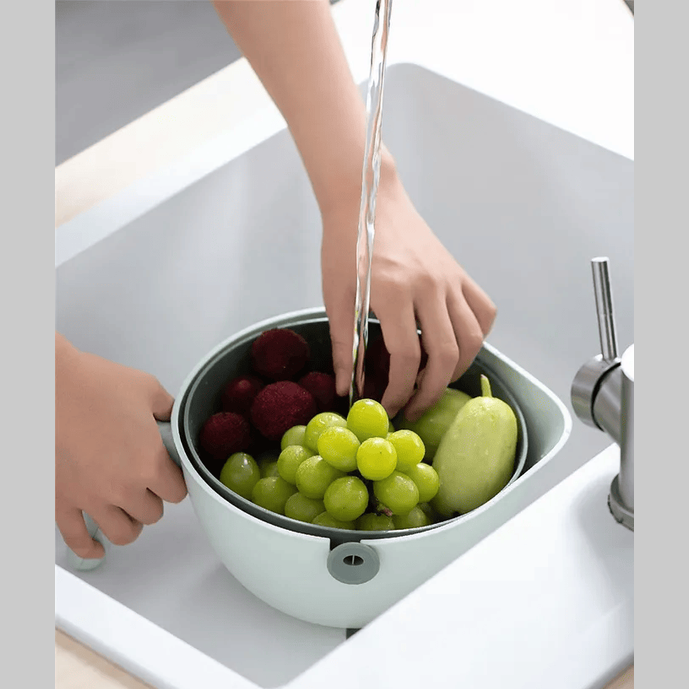 2 in 1 Rotatable Double Basket Strainer مصفاة سلة مزدوجة دوارة 2 في 1