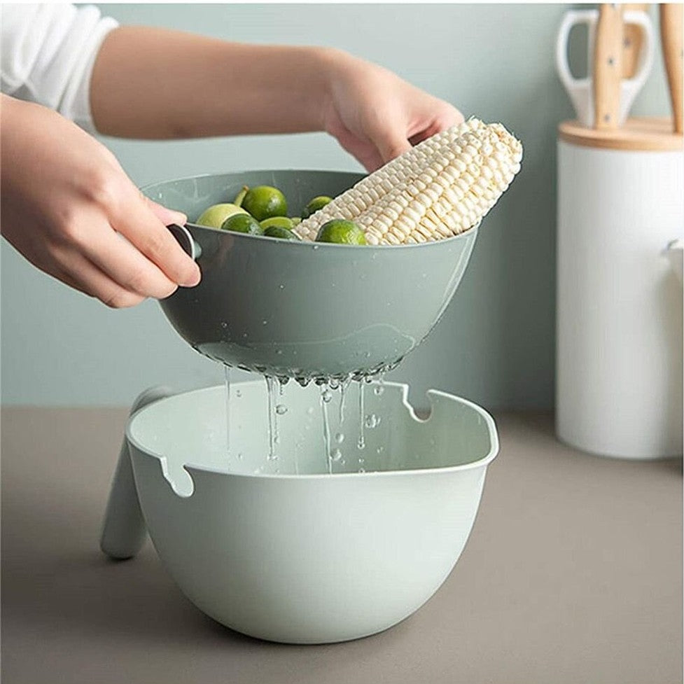 2 in 1 Rotatable Double Basket Strainer مصفاة سلة مزدوجة دوارة 2 في 1