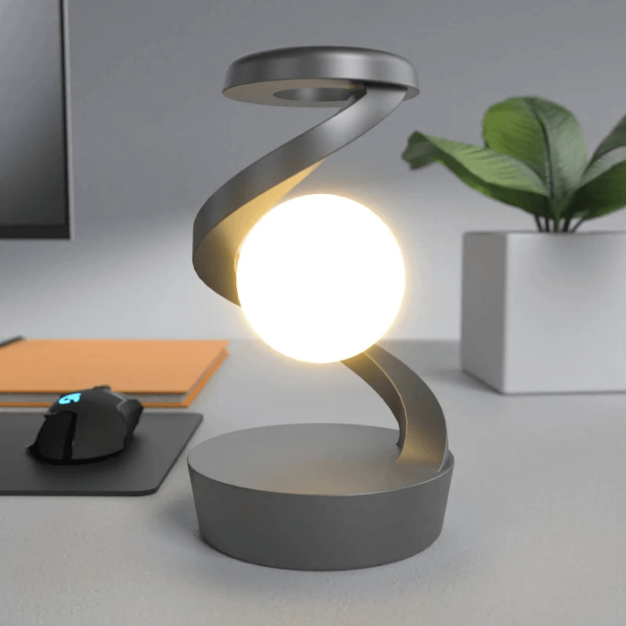 Rotating Moon Lamp | Wireless Charging & Elegant Design - Medaid International