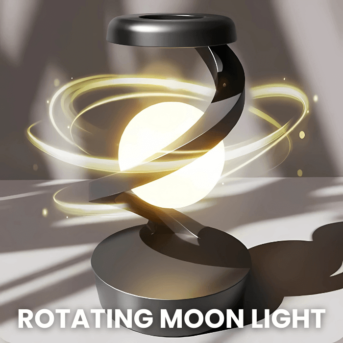 Rotating Moon Lamp | Wireless Charging & Elegant Design - Medaid International