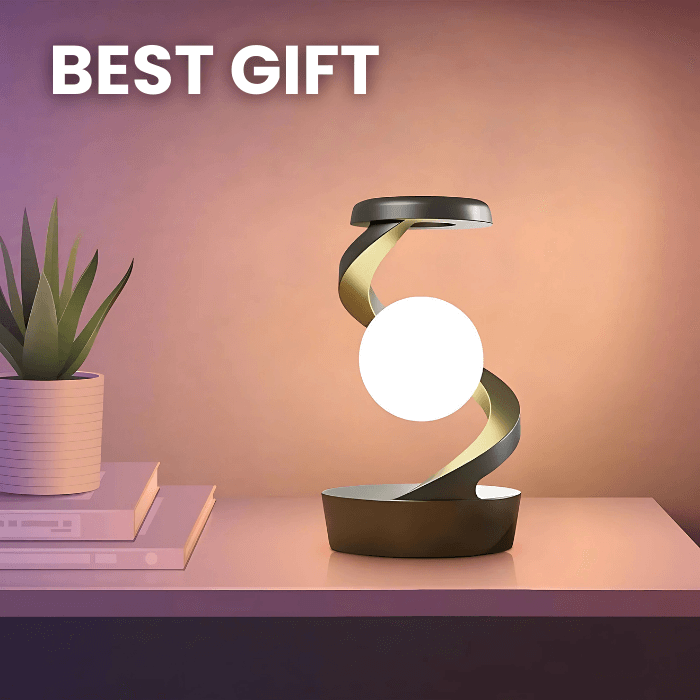 Rotating Moon Lamp | Wireless Charging & Elegant Design - Medaid International