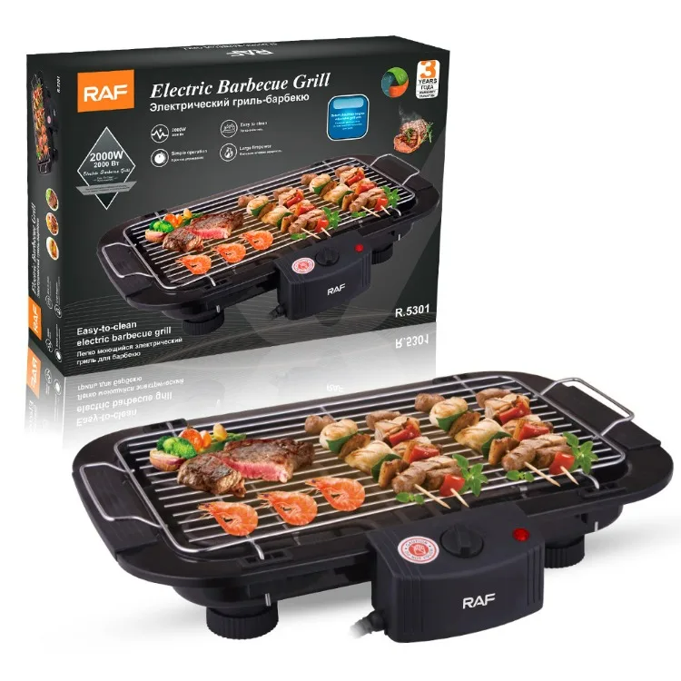 RAF Electric Barbecue Grill R5301 - 2000W Indoor/Outdoor Grill Machine - Medaid International