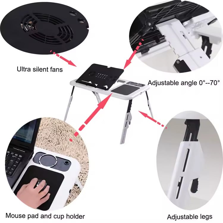 Foldable Laptop E-Table with Fans