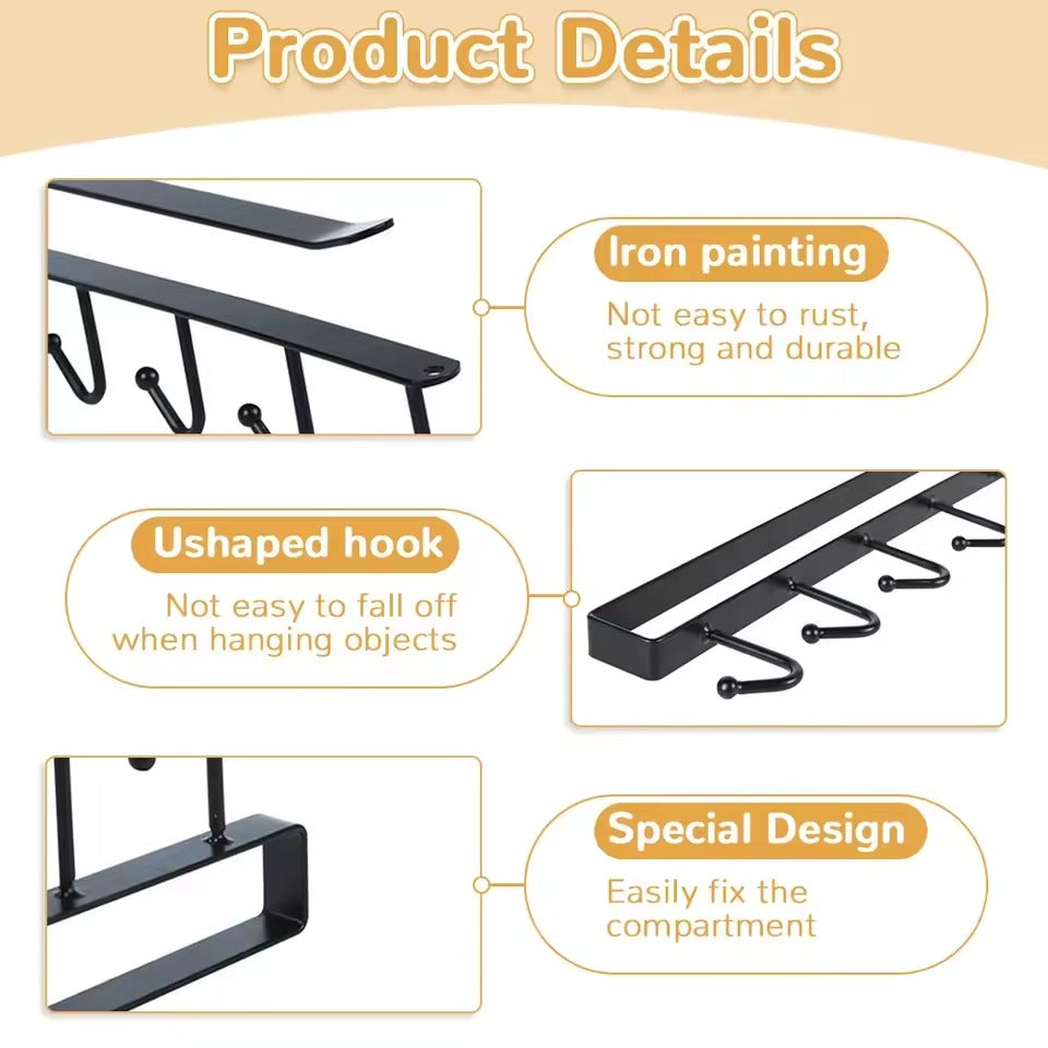 Stainless Steel 6-Hook Organizer