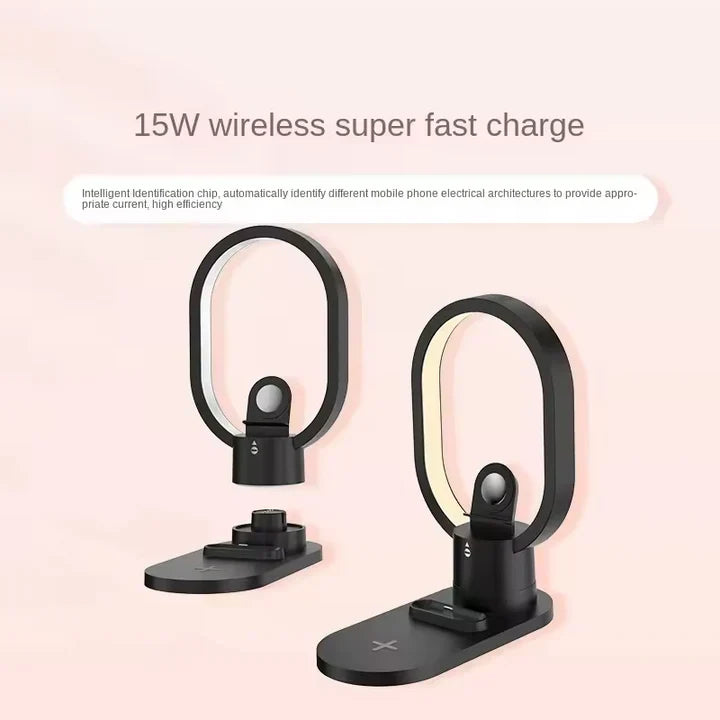 4 in 1 Bedside LED Night Light - Wireless Charger