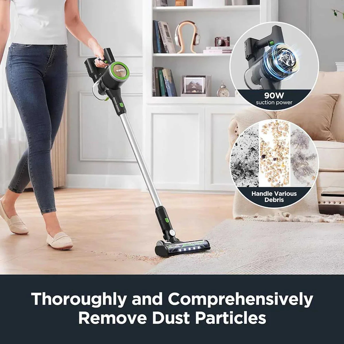 Eureka   Cordless   Stick   Vacuum   Cleaner   Black/Green   AK7