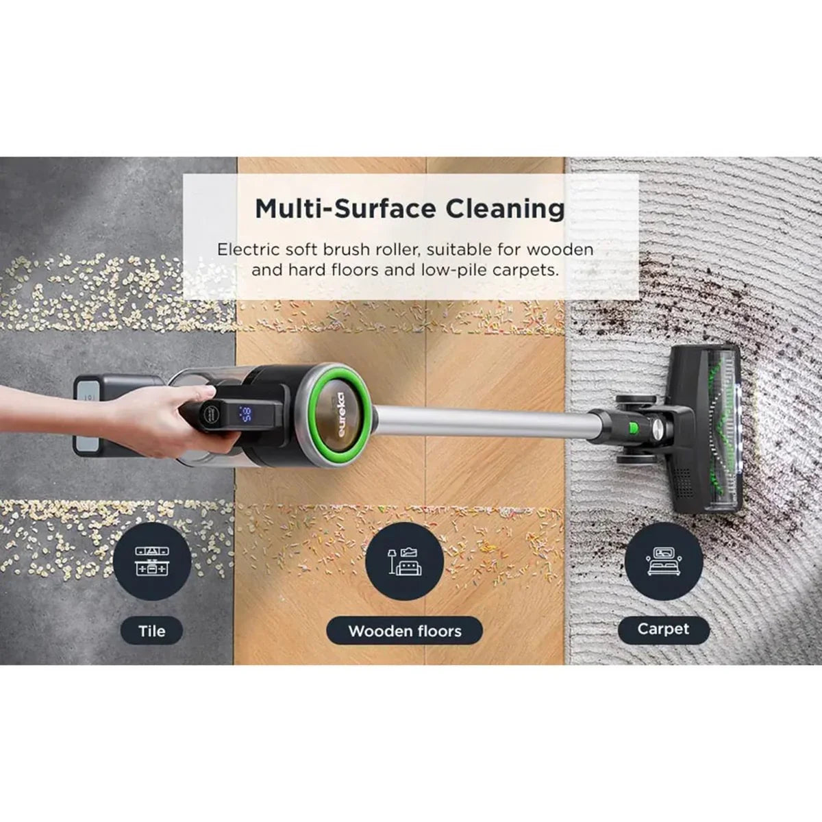 Eureka   Cordless   Stick   Vacuum   Cleaner   Black/Green   AK7