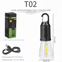 Portable Camping Lamp 600mAh LED with Hanging Portable Lighting Type C Charging Waterproof - Medaid International