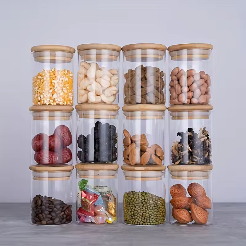 12 Pieces Glass Spice Jars