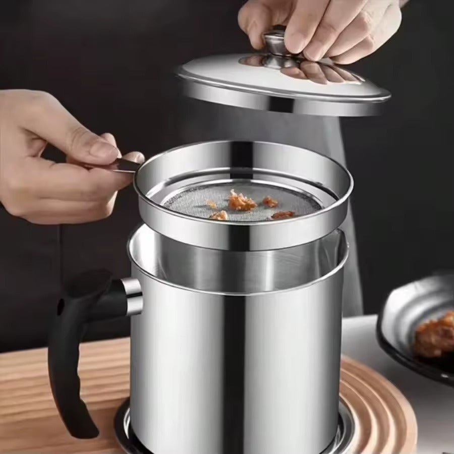 Stainless Steel Container with Oil Filter