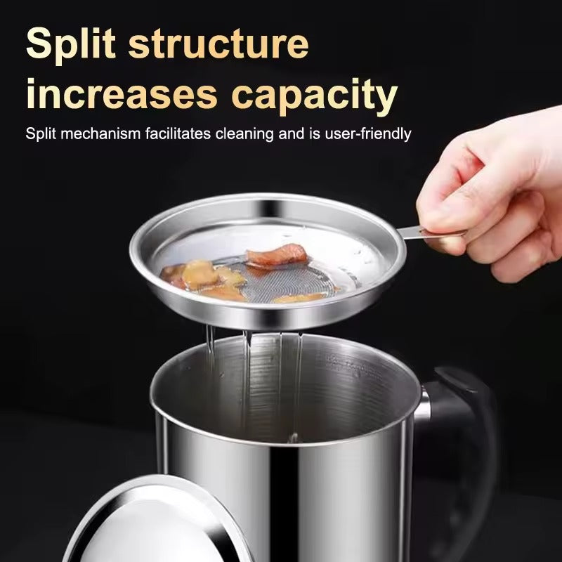 Stainless Steel Container with Oil Filter