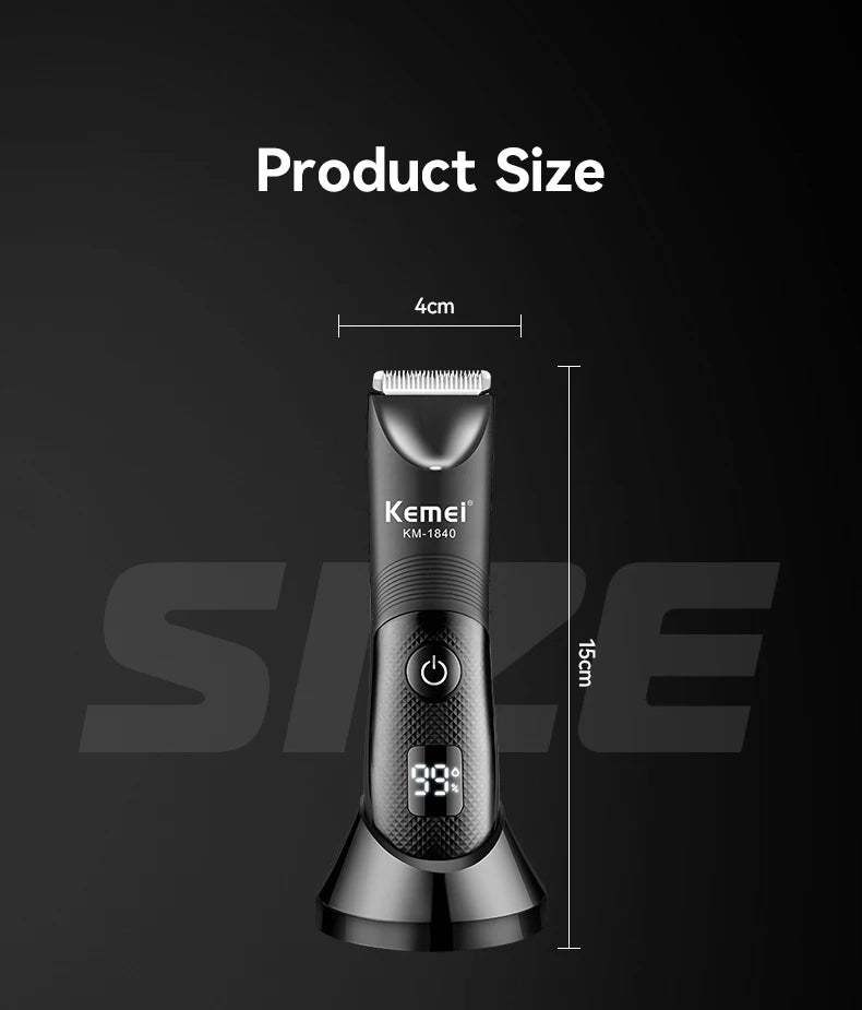 Waterproof Body Groomer With Skin Friendly Blades Kemei Hair Trimmer KM-1840 - Medaid International