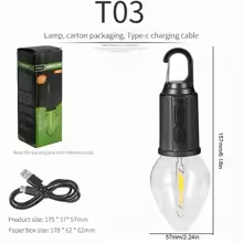 Portable Camping Lamp 600mAh LED with Hanging Portable Lighting Type C Charging Waterproof - Medaid International