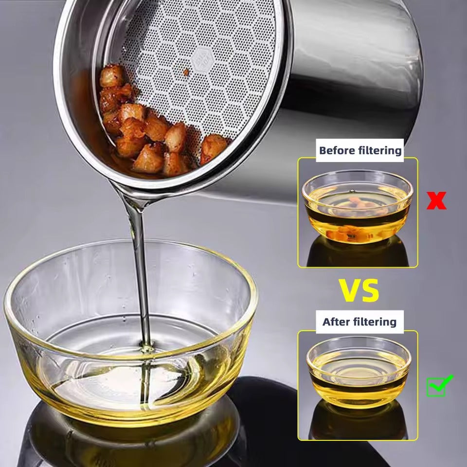 Stainless Steel Container with Oil Filter
