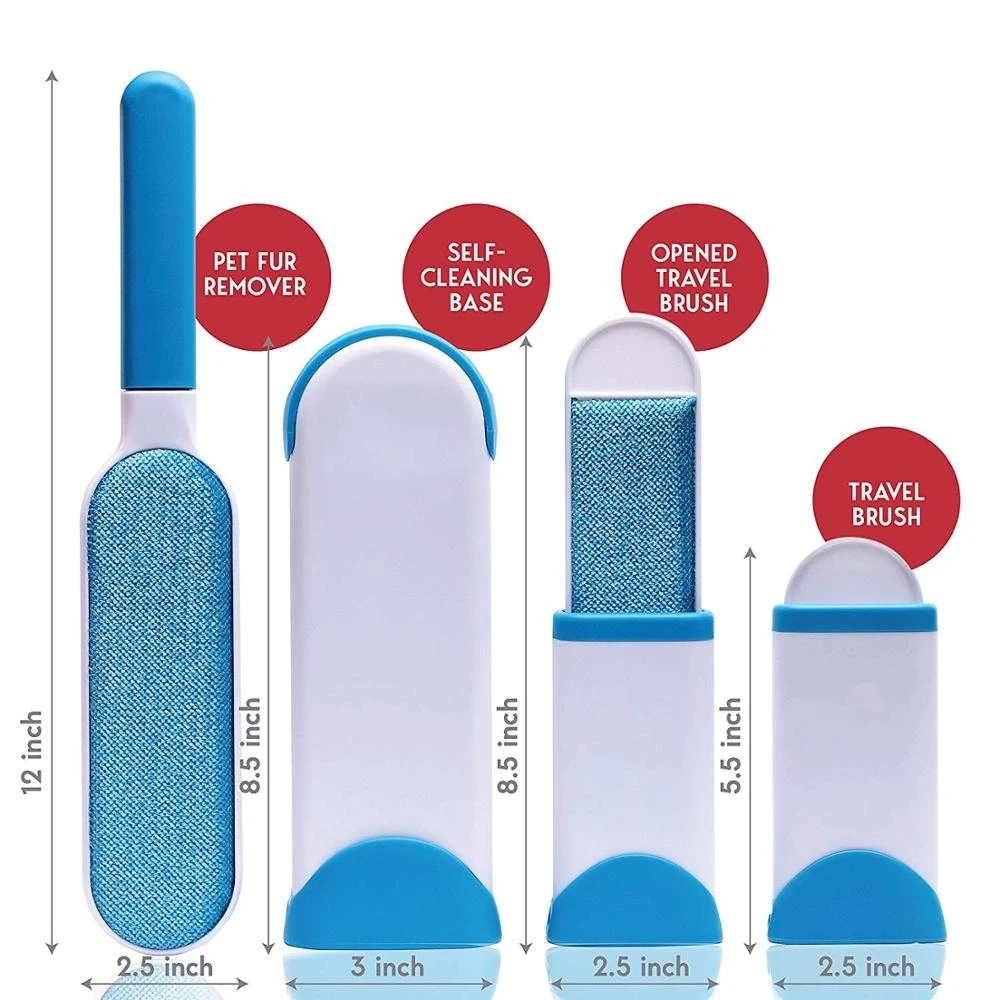 Pet Hair Remover Brush for Dogs and Cats with Efficient Double-Sided Self Cleaning Base, Animal Hair Removal Tool - Medaid International