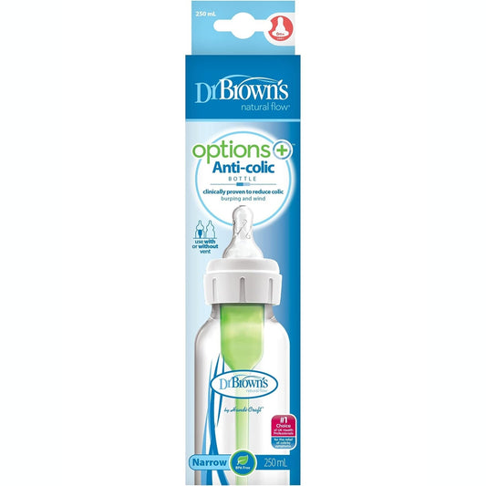 Options+ Anti-Colic Narrow Baby Bottles 250ml