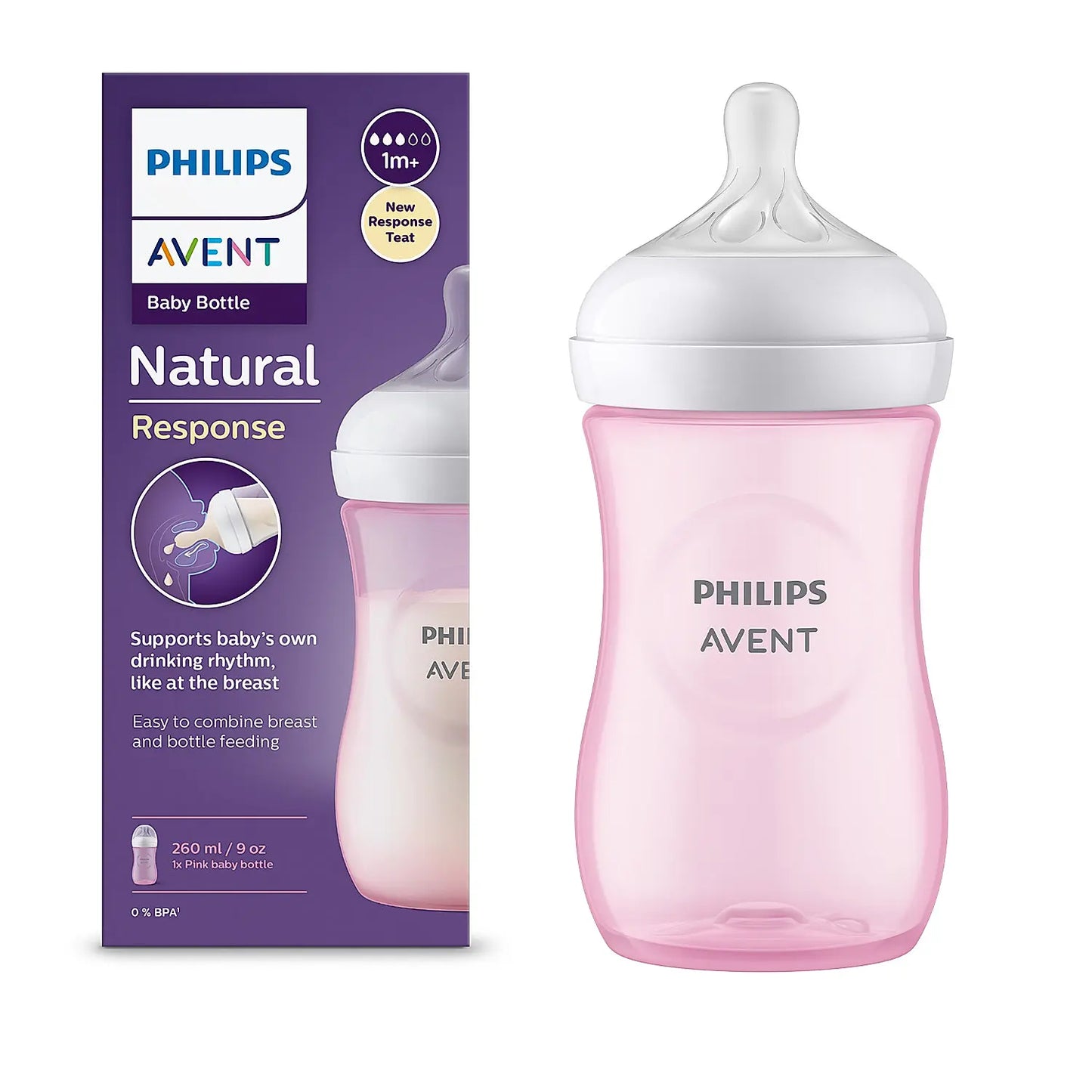 Avent - Anticolic Baby Bottle 260ML - Pink