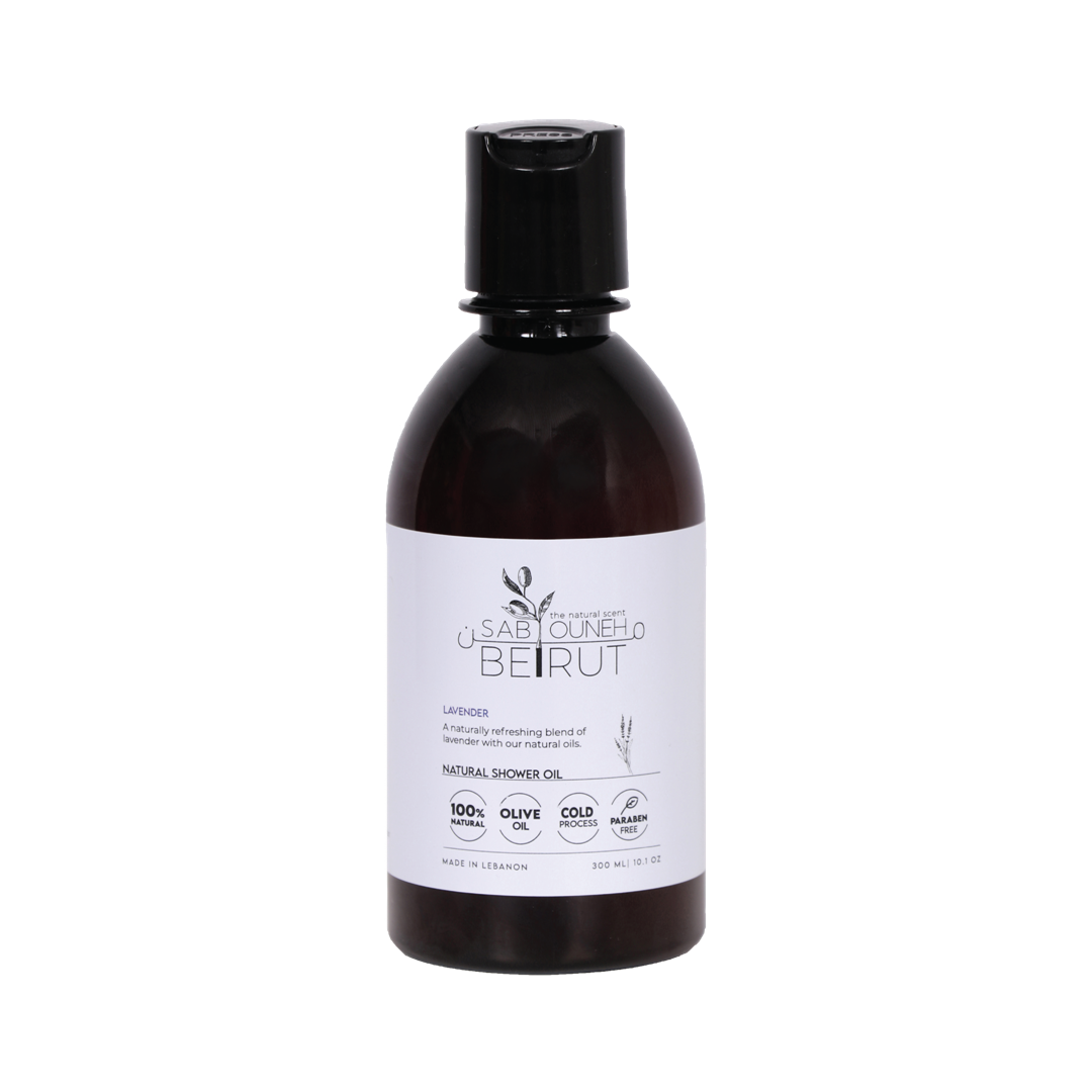Sabouneh Mn Beirut Lavender Shower Oil 100% Natural - 300ml