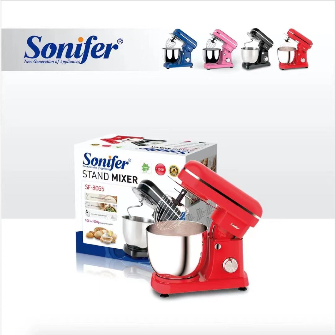 Sonifer 5L Stand Mixer 1300W SF-8065