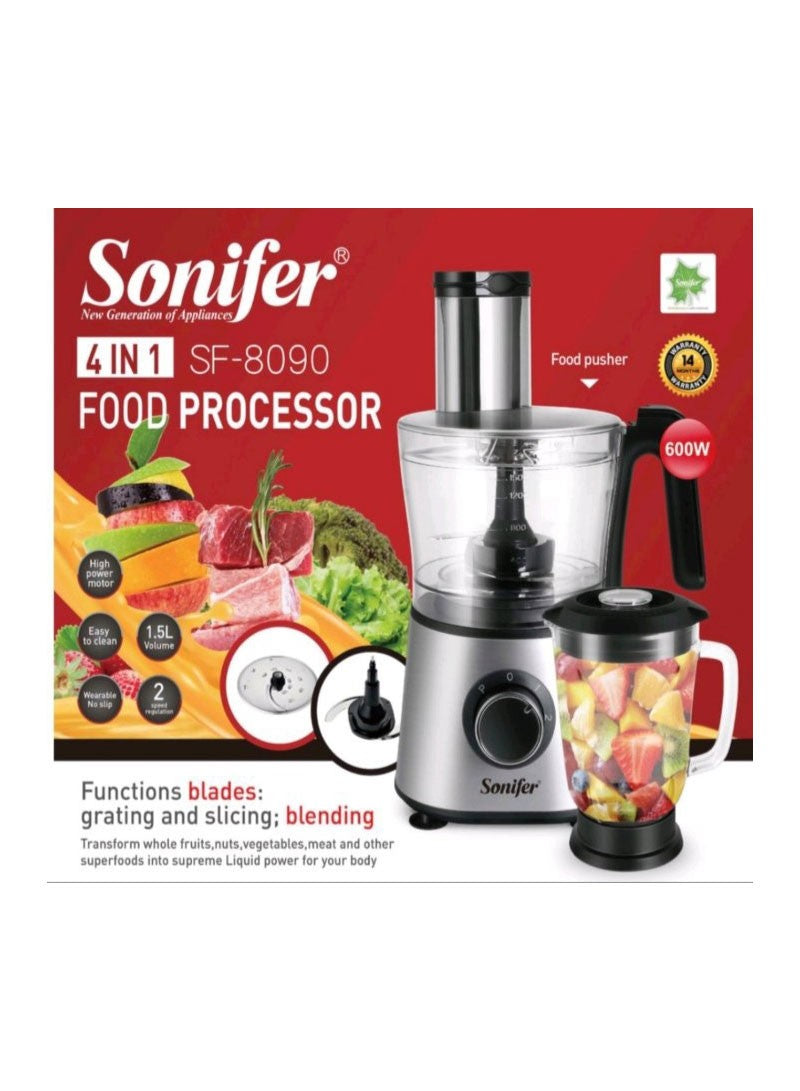 Sonifer 4IN1 Food Processor SF-8090 600W