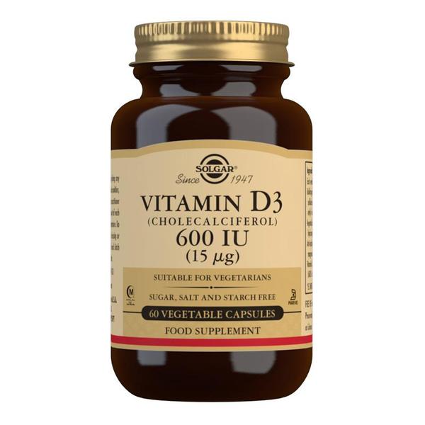 Solgar - Vitamin D3 (Cholecalciferol) 600IU 60 Vegetable Capsules * - Medaid International