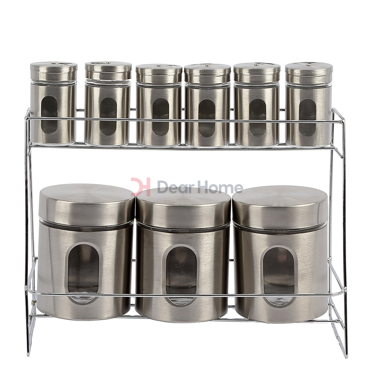Stainless 9 Pcs Spice Set With Stand