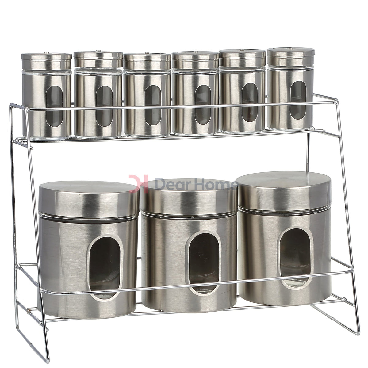 Stainless 9 Pcs Spice Set With Stand