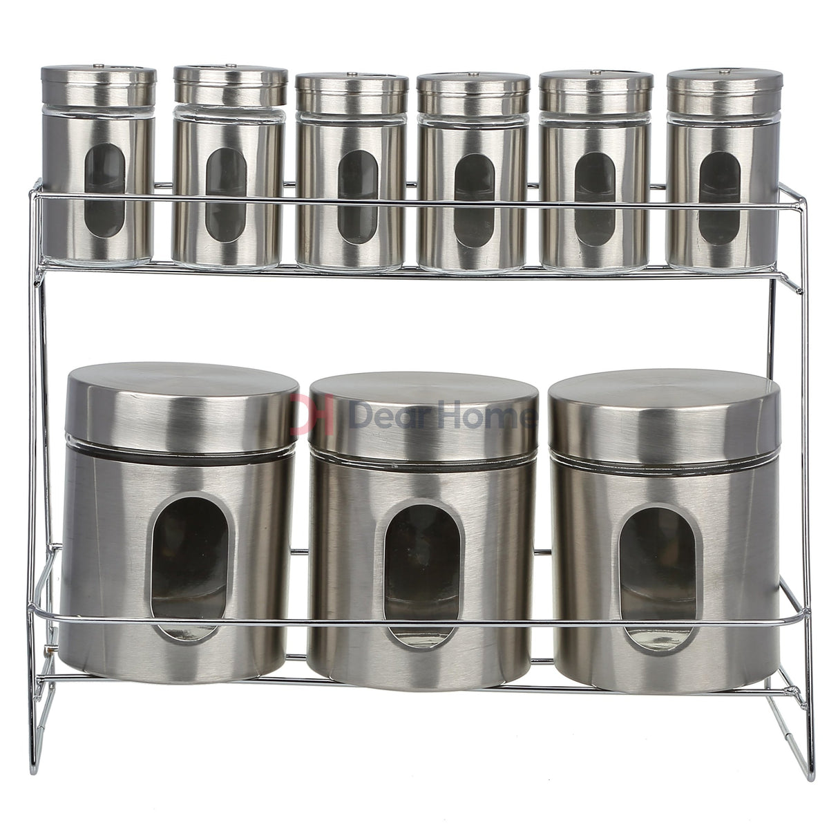 Stainless 9 Pcs Spice Set With Stand